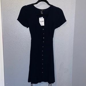 Black button up dress